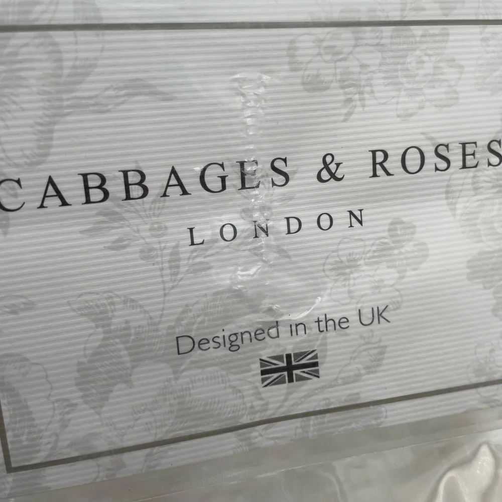 Cabbages & Roses Queen Duvet Set 3pc Taupe Neutral Floral Paris‎ Rose LINEN